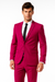 Mens Cotton Fabric Suit - Fuchsia Suit For Summer