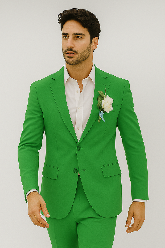 Mens Cotton Suit - Lime Summer Suit - Image 7