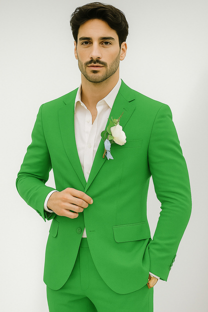 Mens Cotton Suit - Lime Summer Suit - Image 9