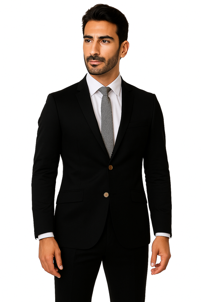 Mens Cotton Fabric Suit - Black Suit For Summer - Image 7