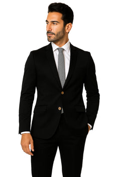 Mens Cotton Fabric Suit - Black Suit For Summer - Image 5