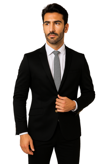 Mens Cotton Fabric Suit - Black Suit For Summer - Image 6