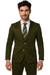 Mens Cotton Fabric Suit - Olive Suit For Summer