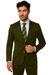 Mens Cotton Fabric Suit - Olive Suit For Summer