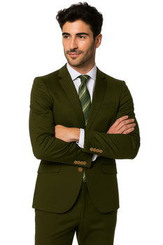 Mens Cotton Fabric Suit - Olive Suit For Summer - Image 7
