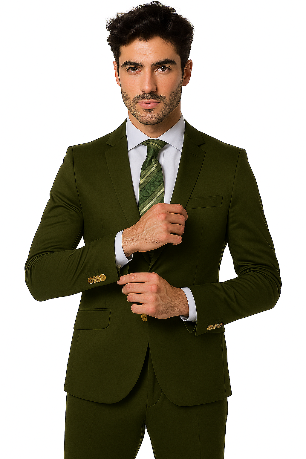 Mens Cotton Fabric Suit - Olive Suit For Summer - Image 8