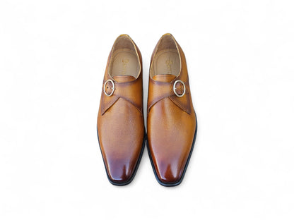 Carrucci Single Monk Strap Plain Toe Shoes