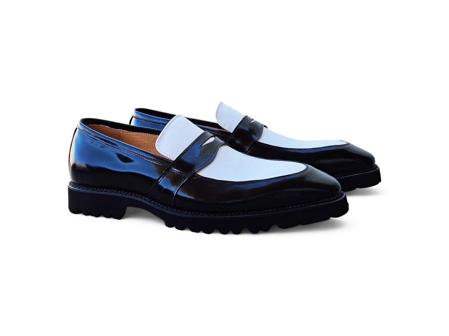 Carrucci Two Tone Patent Leather Penny Loafer