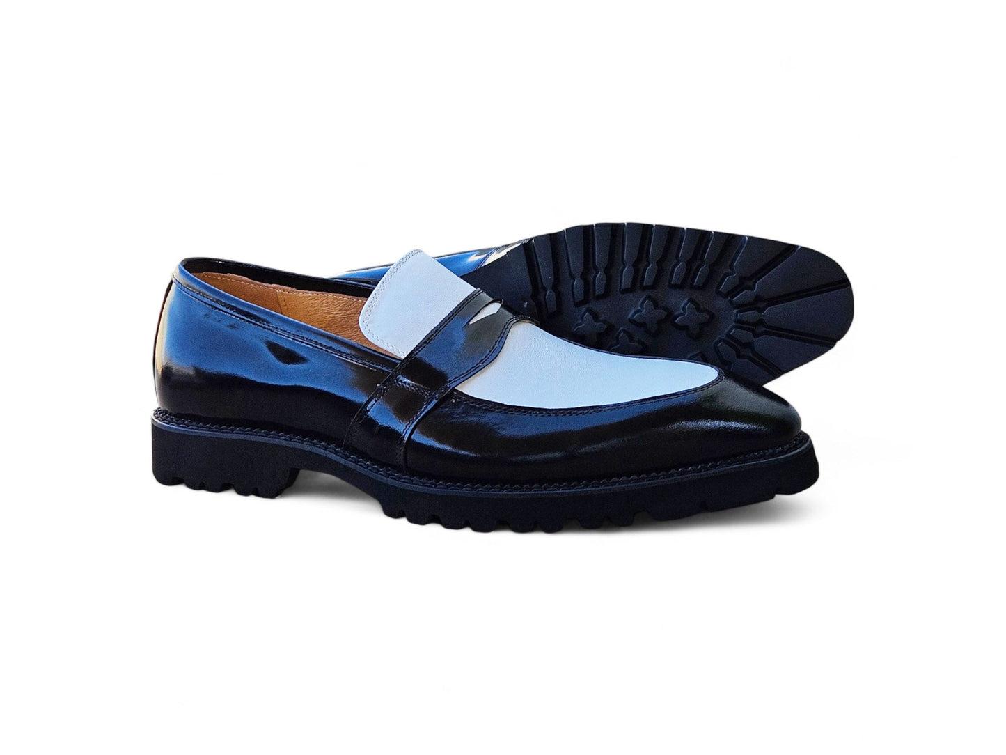 Carrucci Two Tone Patent Leather Penny Loafer