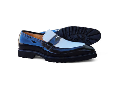 Carrucci Two Tone Patent Leather Penny Loafer