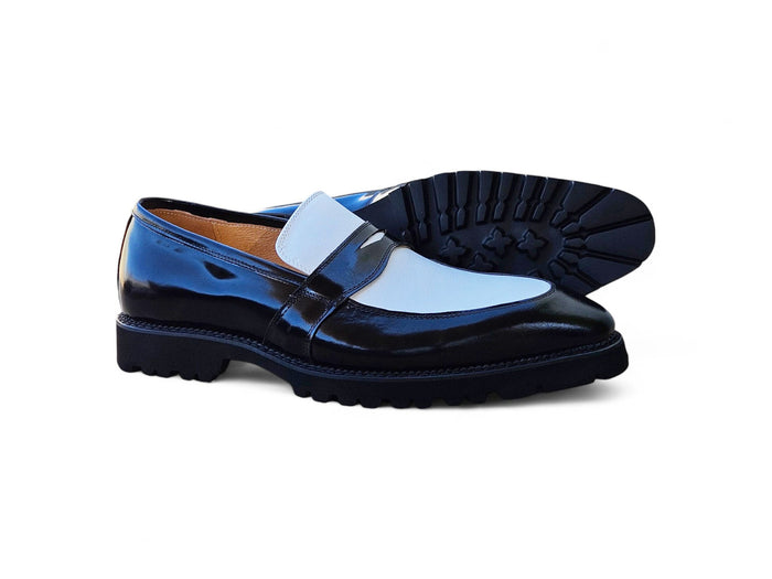 Carrucci Two Tone Patent Leather Penny Loafer