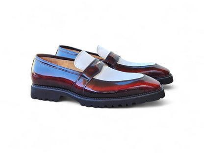 Carrucci Two Tone Patent Leather Penny Loafer