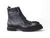 Carrucci Hudson Black Wingtip Boot Lug Sole