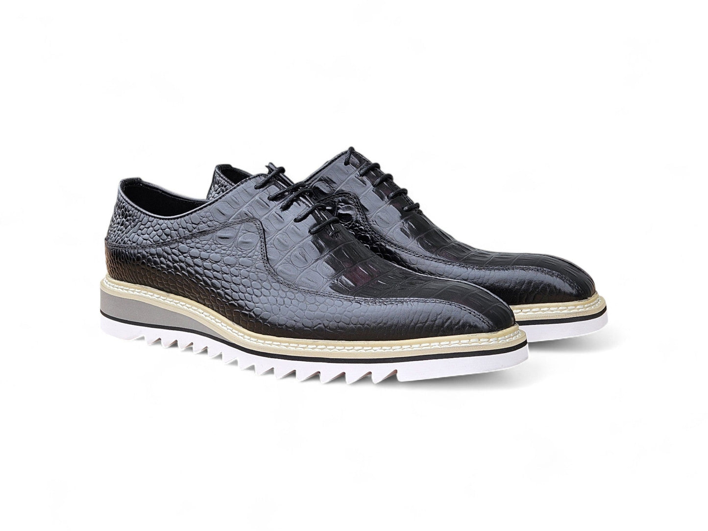 Alligator Embossed Leather Derby - Image 4