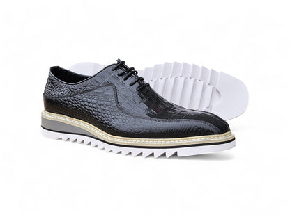 Alligator Embossed Leather Derby - Image 5