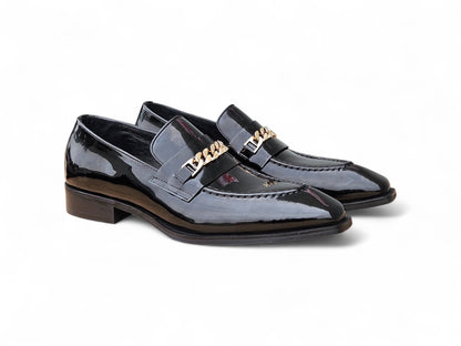 Amber Patent Leather Chain Loafer - Image 11