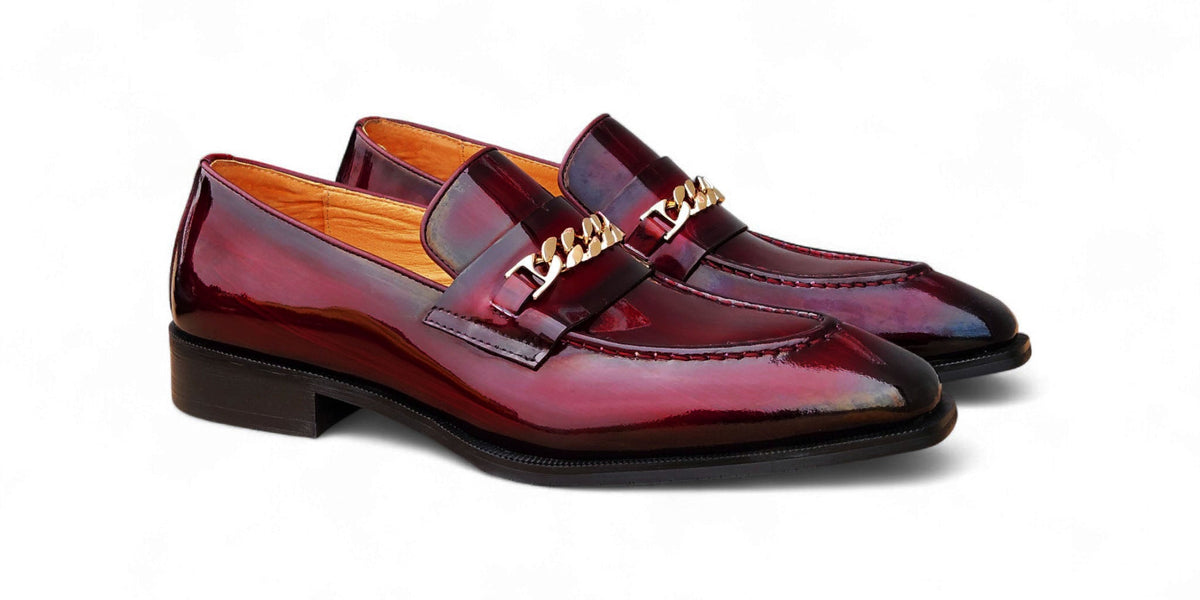 Amber Patent Leather Chain Loafer — MensUSA
