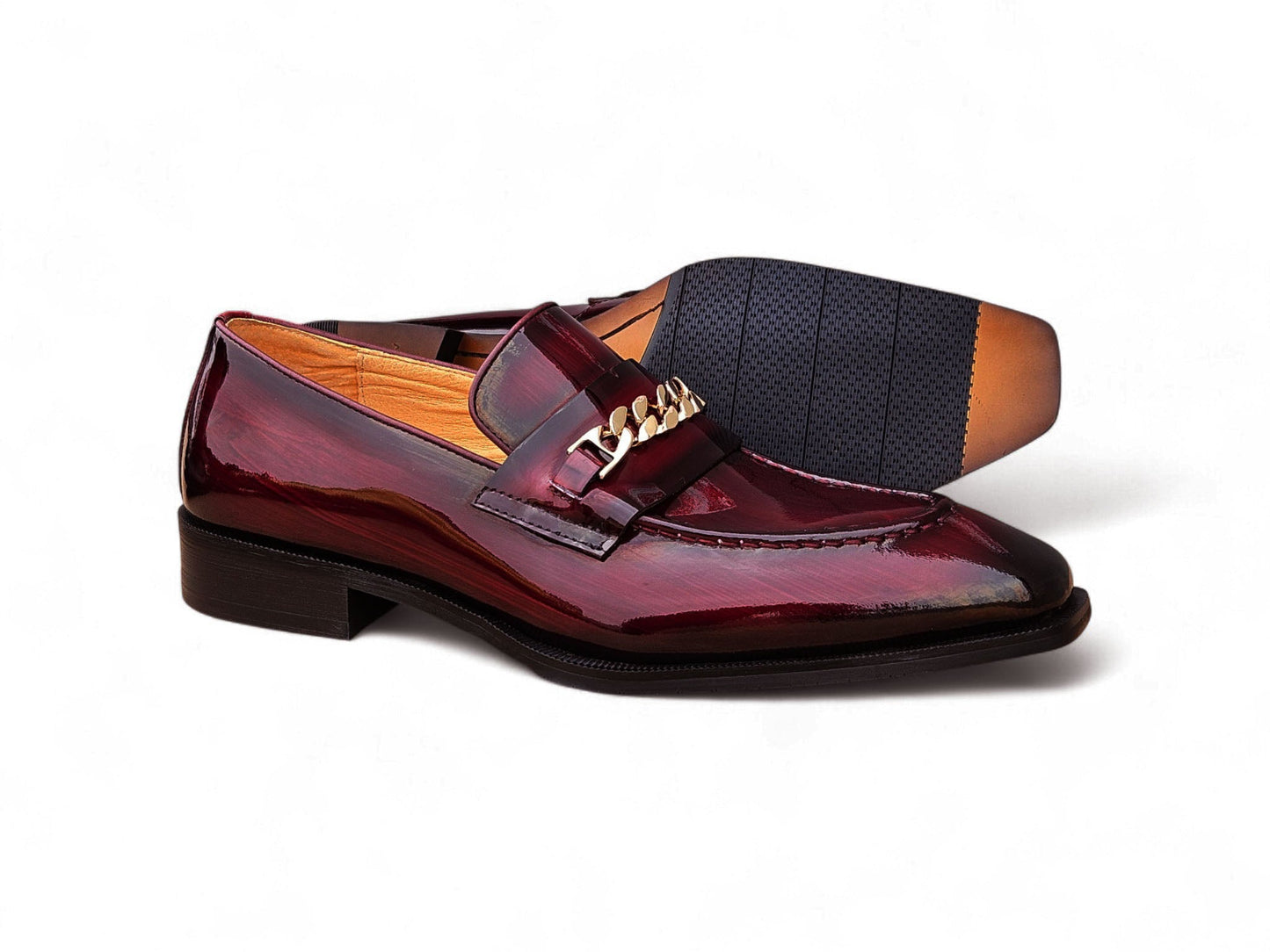Amber Patent Leather Chain Loafer - Image 3