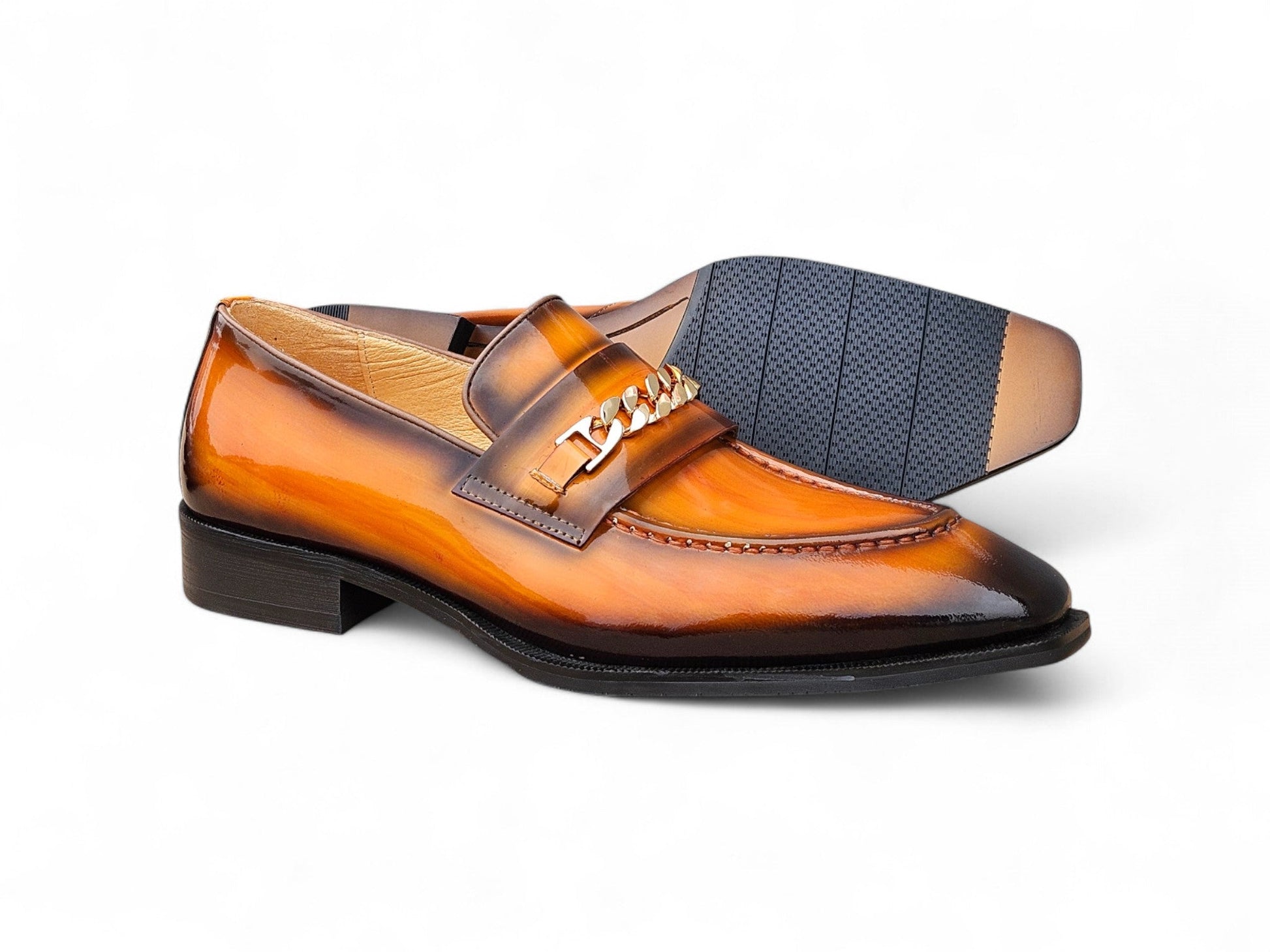Amber Patent Leather Chain Loafer - Image 8