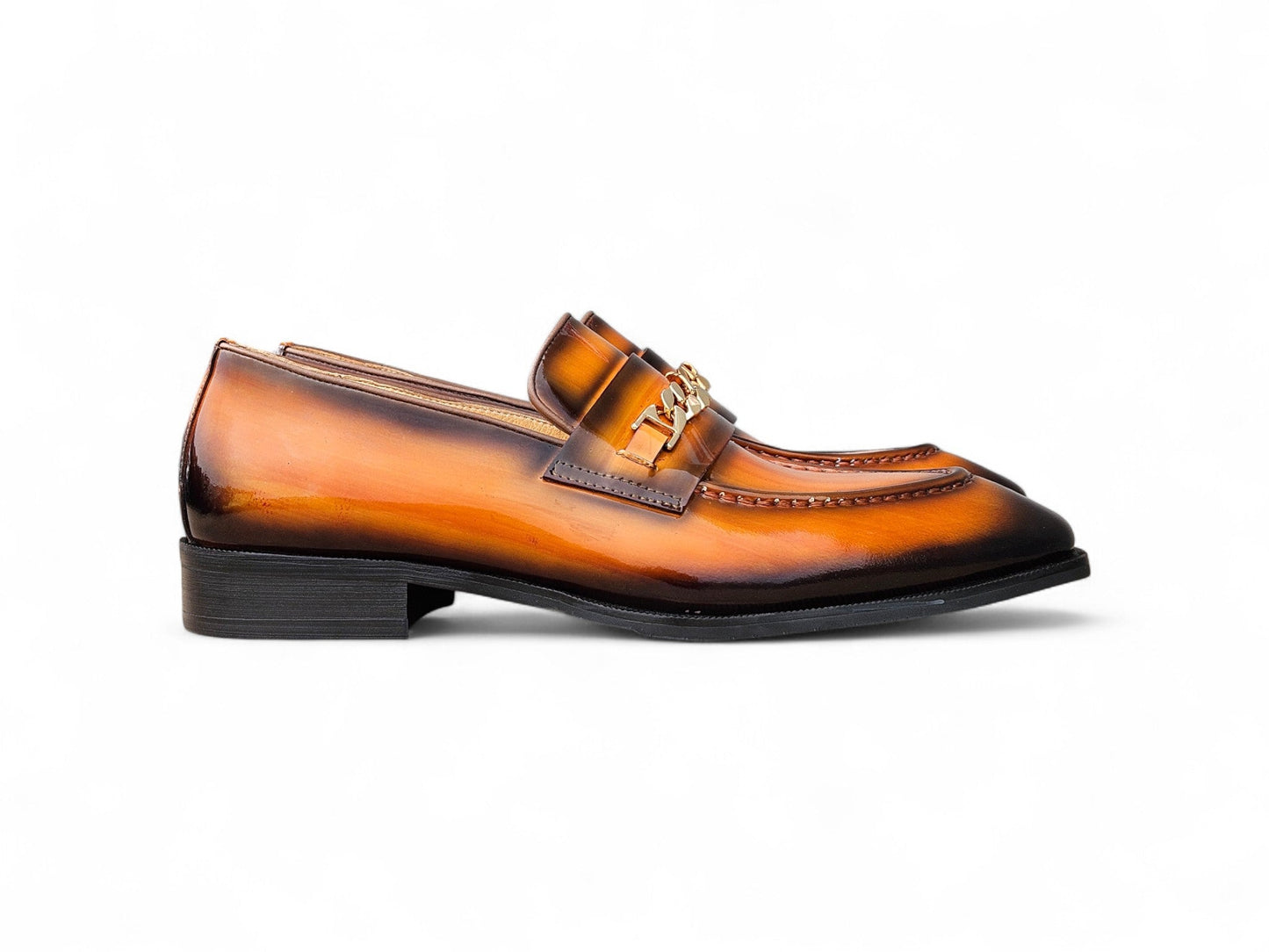 Amber Patent Leather Chain Loafer - Image 7