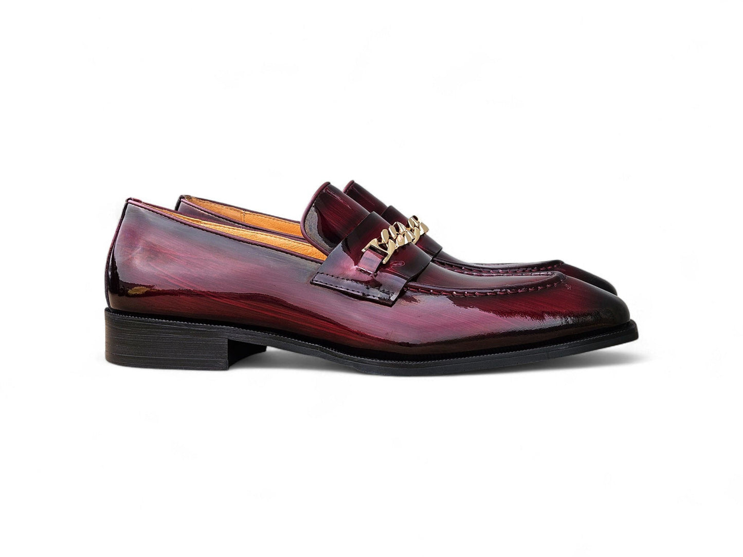 Amber Patent Leather Chain Loafer - Image 2