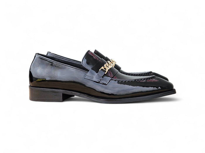 Amber Patent Leather Chain Loafer - Image 12