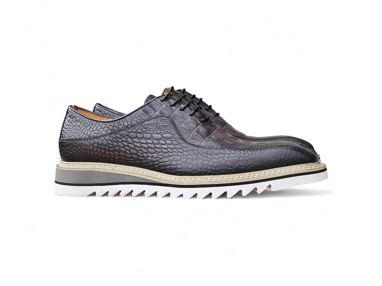 Alligator Embossed Leather Derby - Image 2