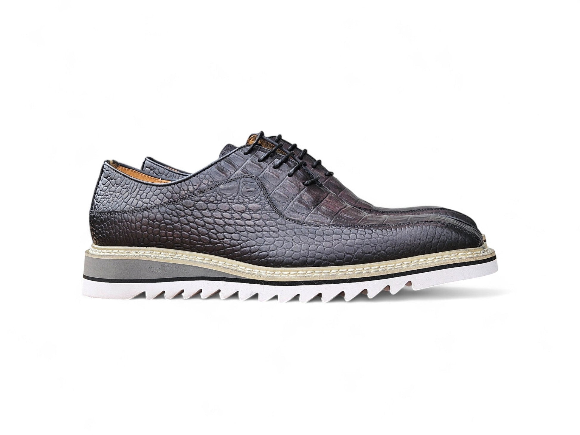 Alligator Embossed Leather Derby - Image 2