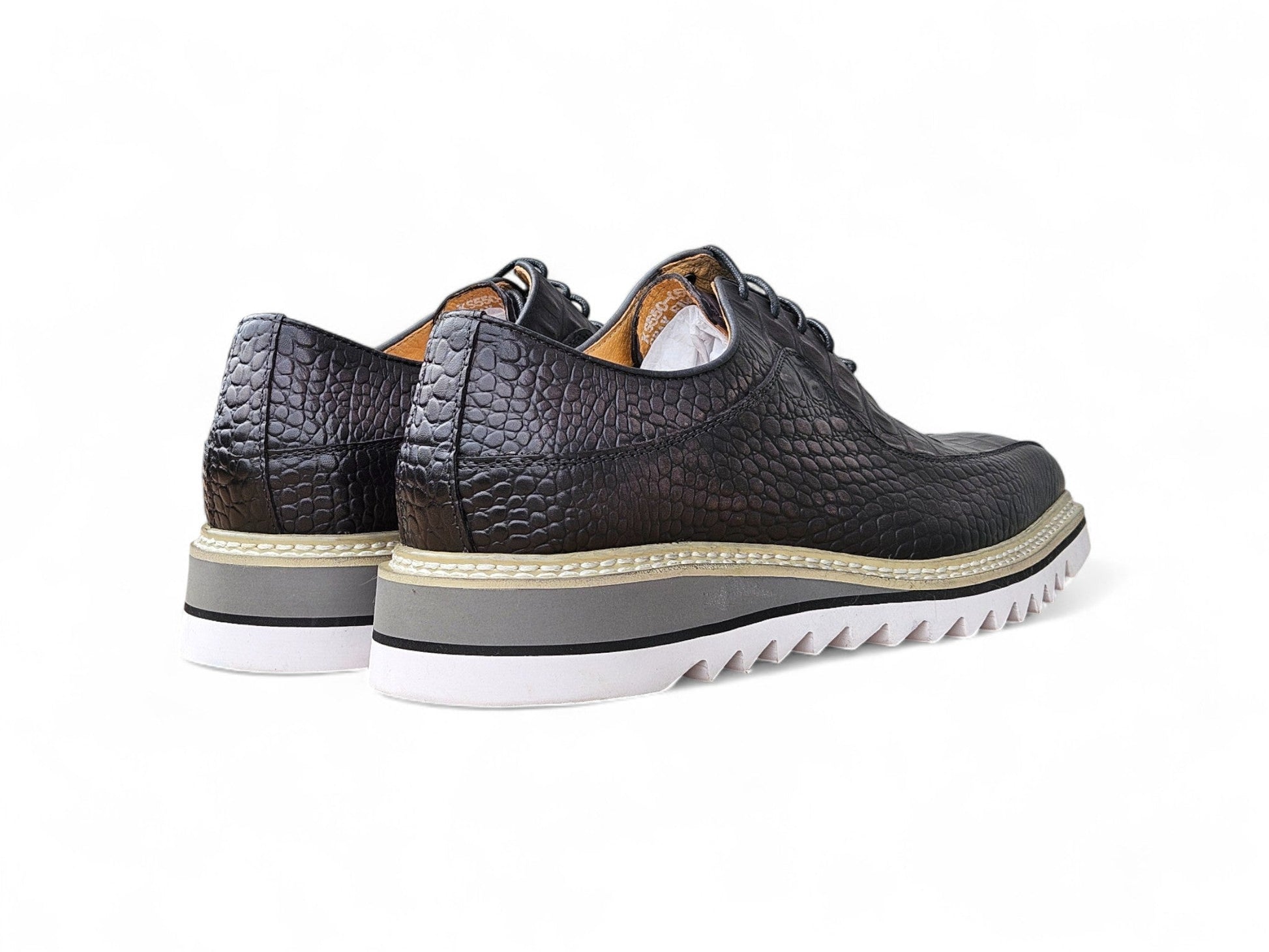 Alligator Embossed Leather Derby - Image 3