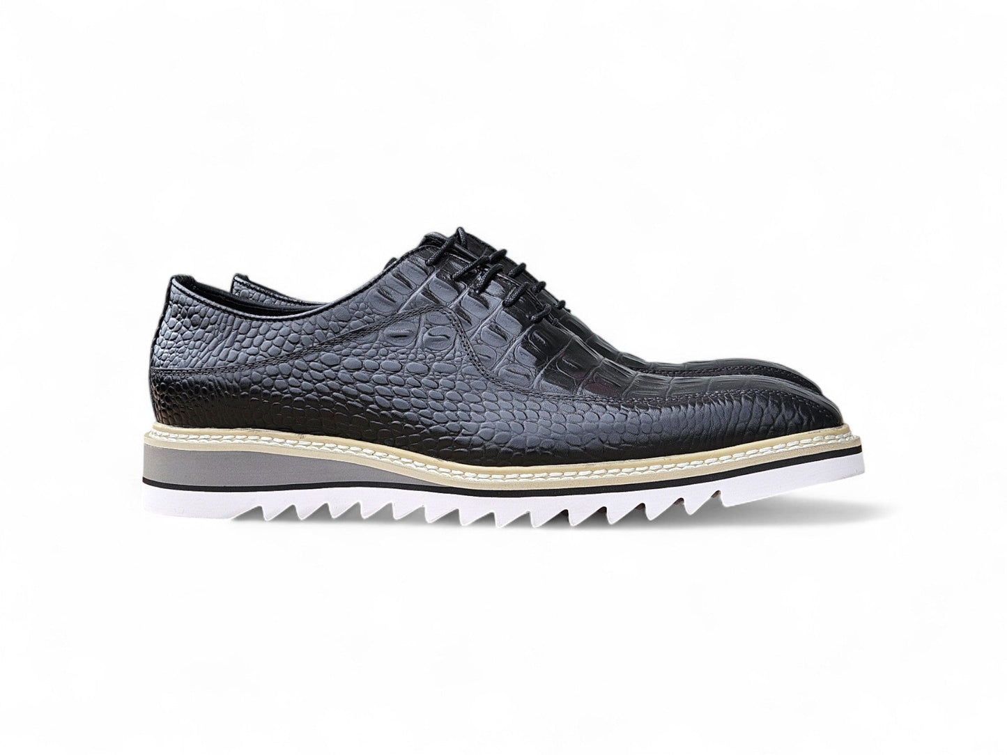 Alligator Embossed Leather Derby - Image 6