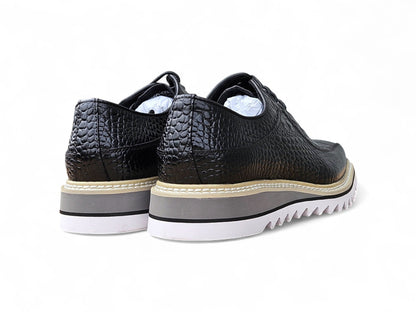 Alligator Embossed Leather Derby - Image 7