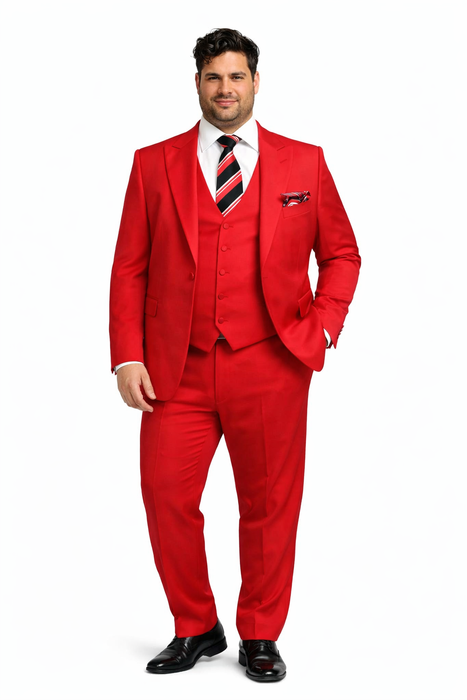 Rossiman Red Men's Suit Double Breasted Slim Fit