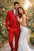 Rossiman Red Men's Suit Double Breasted Slim Fit