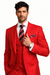 Rossiman Red Men's Suit Double Breasted Slim Fit