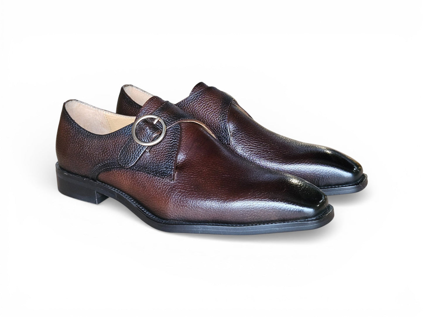 Carrucci Single Monk Strap Plain Toe Shoes