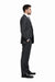 Men's Charcoal Pinstripe 3pc 2 Button Italian Designer Suit Charcoal Stripe Pin Stripe
