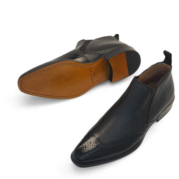 Mezlan Wing Tip Demi-Boot Black (21455)