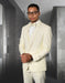Mens Vested Shawl Lapel Tuxedo With Satin Trim in Ivory