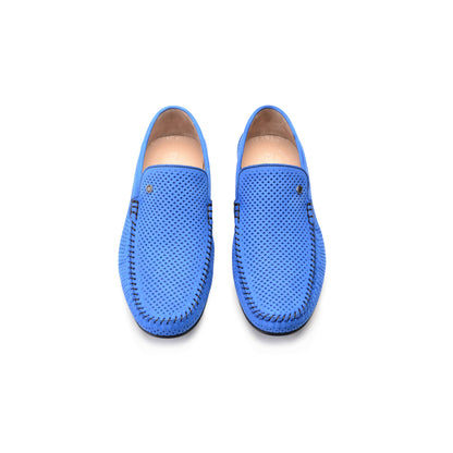 P00024-2301-perforated Driving shoe Blue