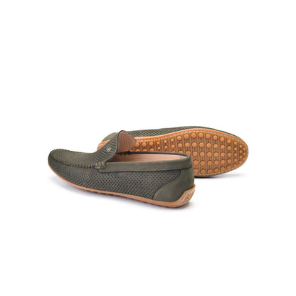 P00025-2301-perforated Driving shoe Green