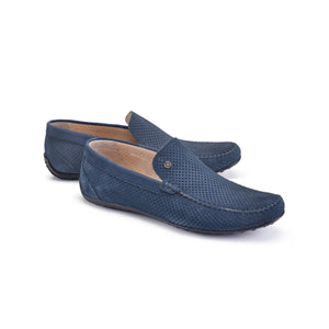 P00026-2301-perforated Driving shoe Navy