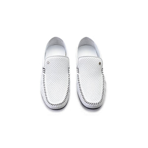 P00021-2301-perforated Driving shoe White