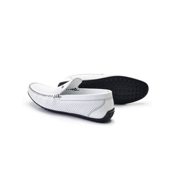 P00021-2301-perforated Driving shoe White