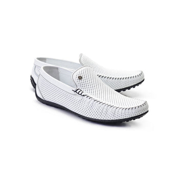 P00021-2301-perforated Driving shoe White
