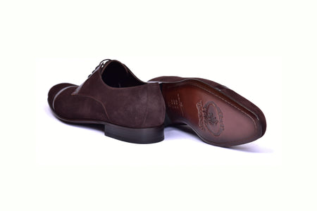 C0014032-2432 Cap toe Suede and lizard- Brown