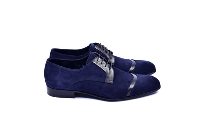 C0014031-2432 Cap toe Suede and lizard- Navy - Image 2
