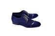 C0014031-2432 Cap toe Suede and lizard- Navy
