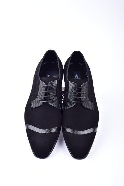 C001403-2432 Cap toe Suede and lizard- Black - Image 4