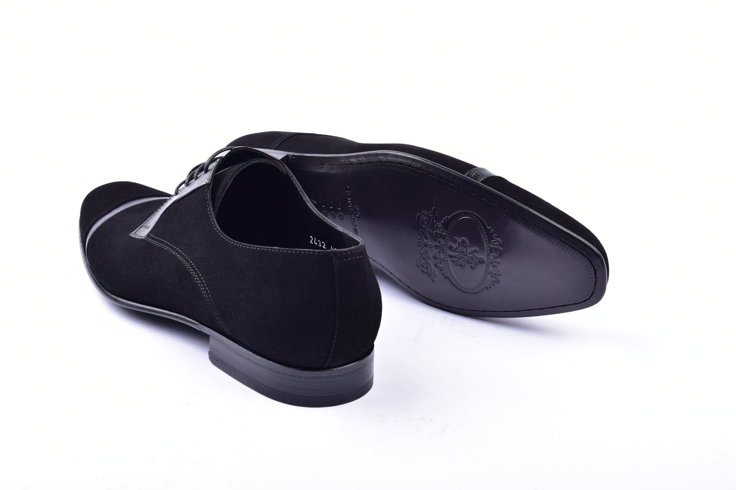 C001403-2432 Cap toe Suede and lizard- Black - Image 3