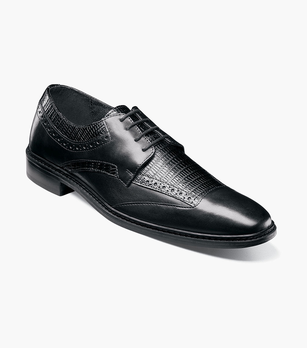 Stacy Adams‎ 25174-001 Black Textured Diamond Leather Oxford Dress Shoes 8M Madison Anaconda Plain Toe Oxford Men main image 3